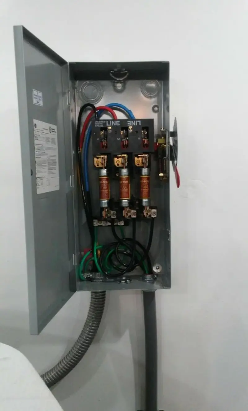 Three-phase disconnect switch installed for Smoke Detector Installation in Hopkinton